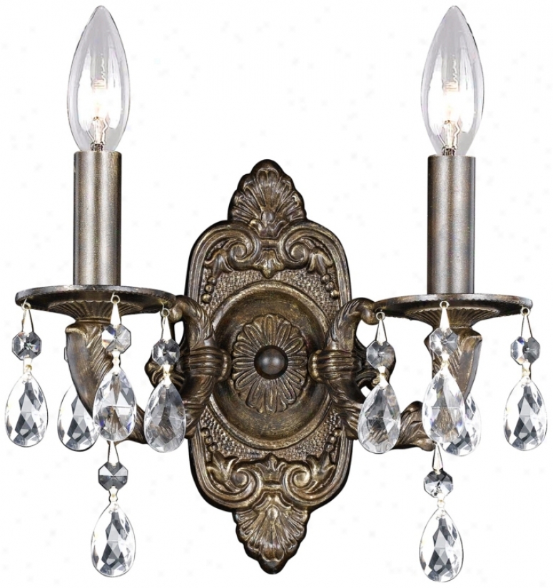 Sutton Colletcion Bronze 11" High Two Light Wall Sconce (g6374)