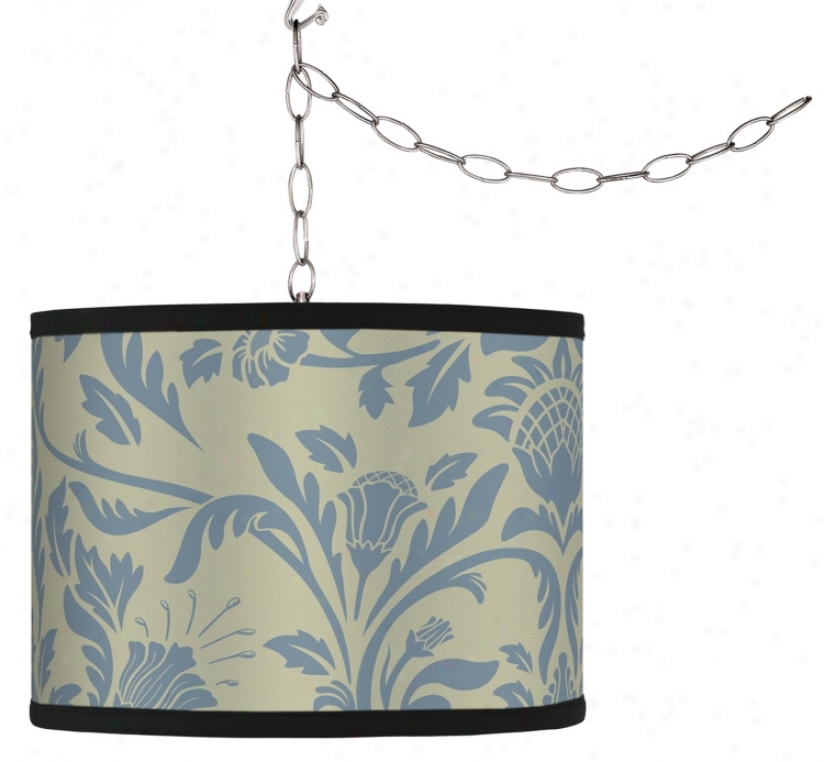 Swag Style Champagne Blue Floret Plug-in Chandelier (f9542-g4328)