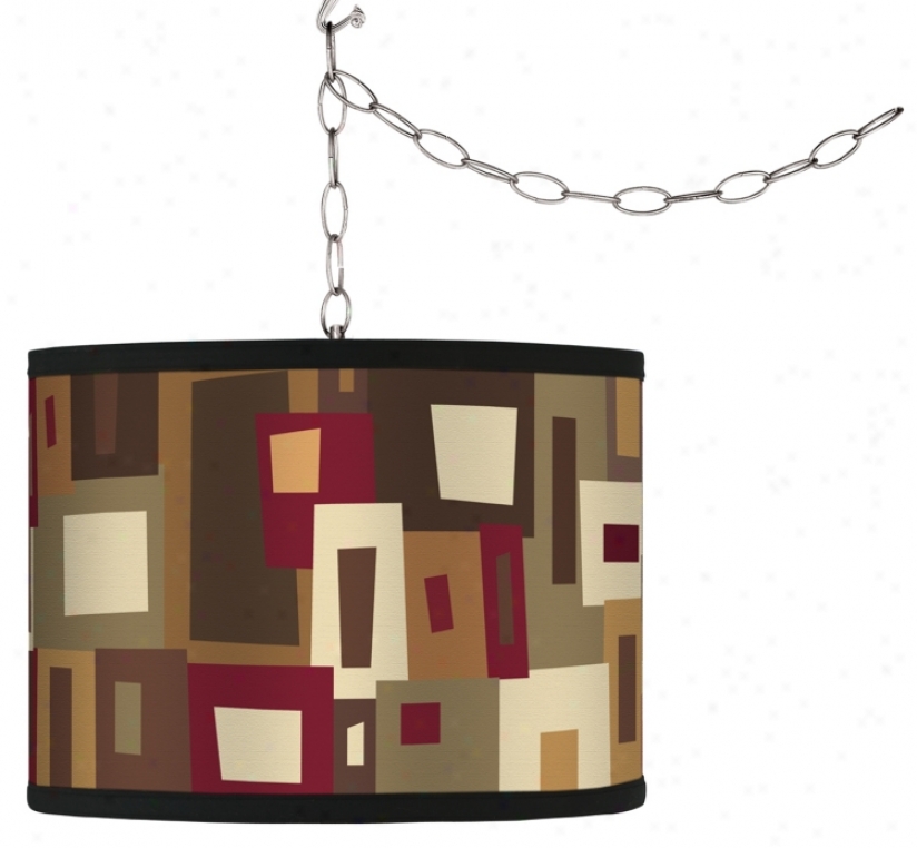 Swag Style Earth Palette Shade Plug-in Chandelier (f9542-g4312)