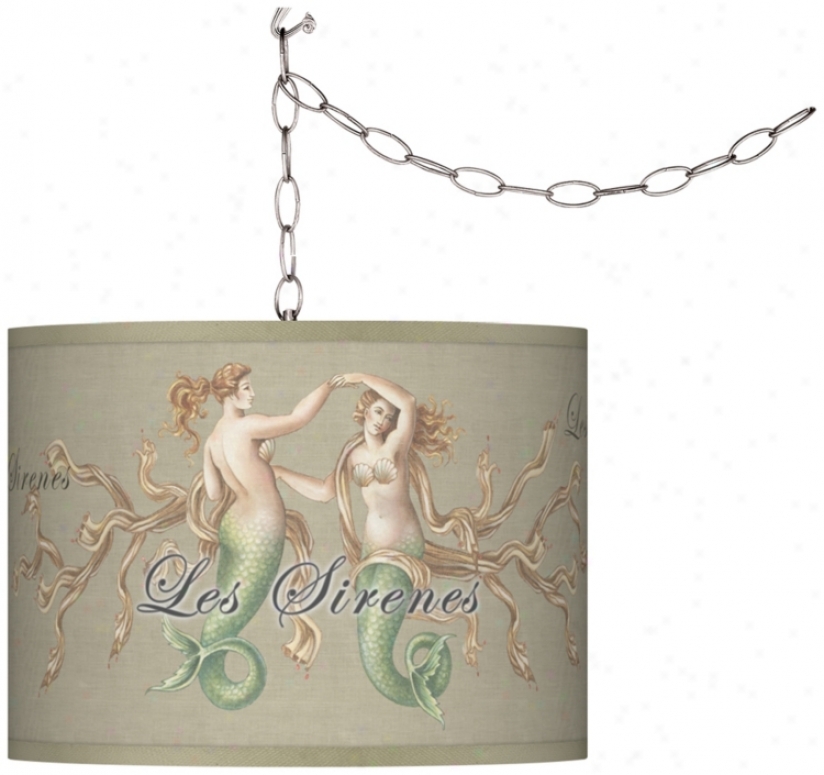 Swag Style Les Sirenes Shade Plug-in Chandelier (f9542-t9425)