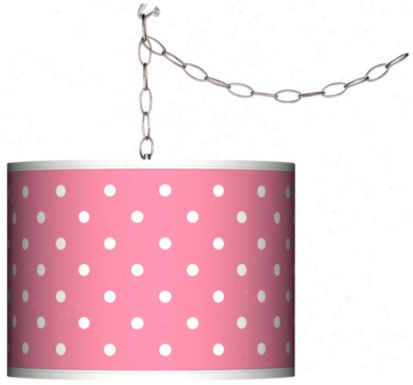 Swag Style Mini Dots Pink Shade Plug-in Chandelier (f9542-m6011)