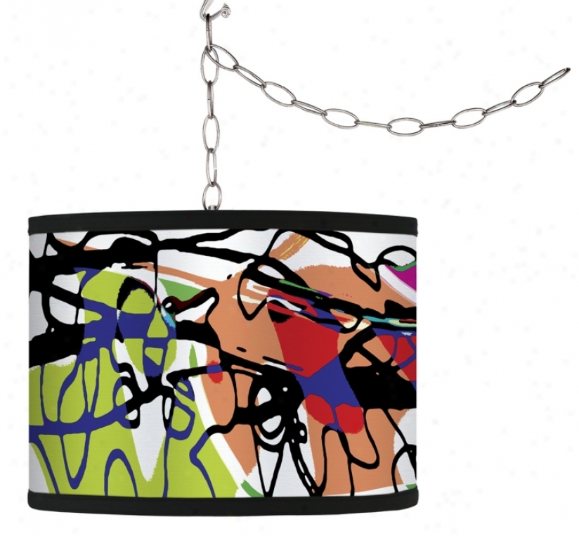 Swag Style Paint Enclose in a ~ Shade Plug-in Chandelier (f9542-g9571)