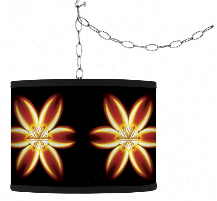 Swag Style Pinwheel Frame Shade Plug-in Chandelier (f9542-g8588)