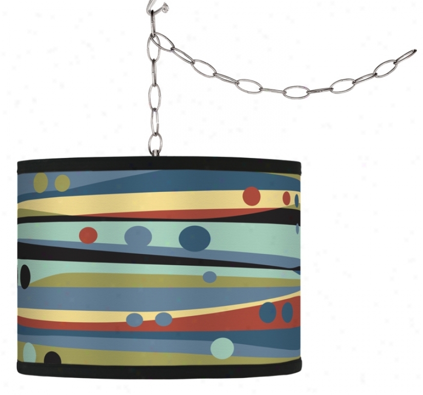 Swag Style Retro Dots & Waves Shelter Plug-in Chandelier (f9542-h0916)