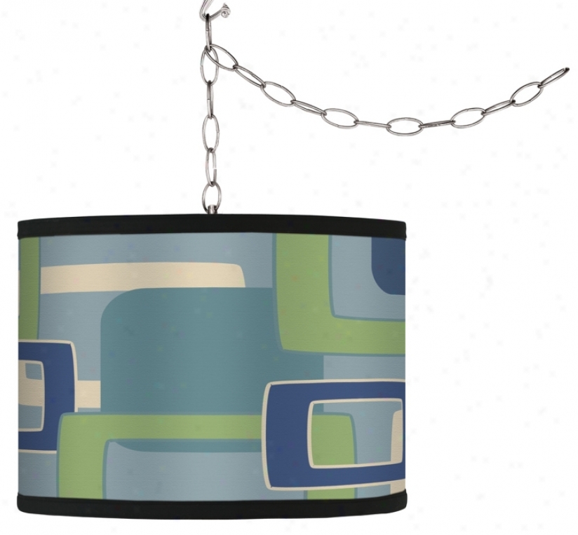 Swag Style Retro Rectangles Shade Plug-in Chandelier (f9542-g4309)