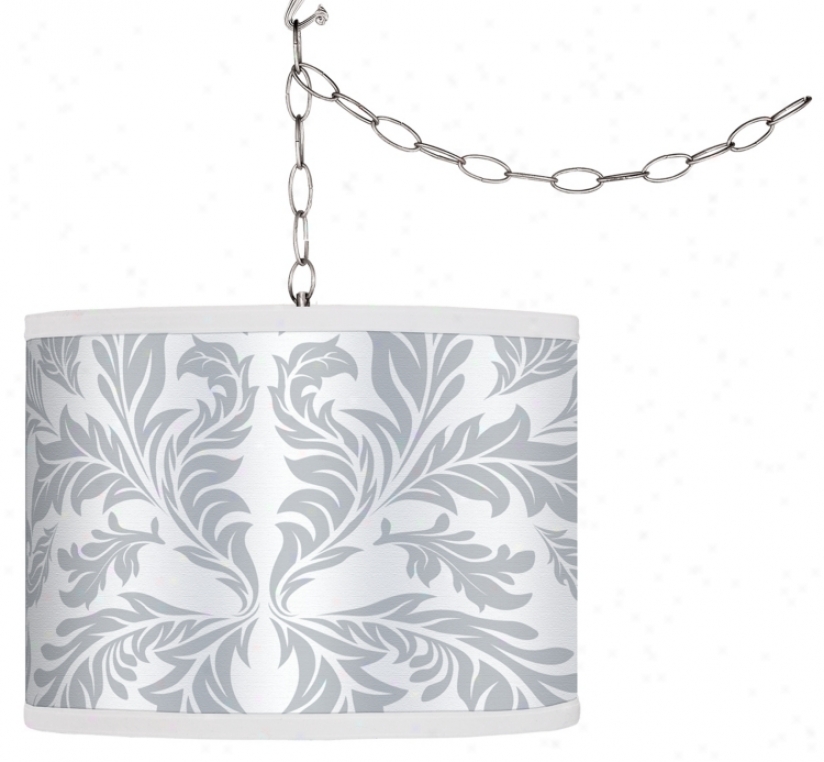 Swag Style White Baroque Shade Plug-in Chandelier (f9542-g4325)