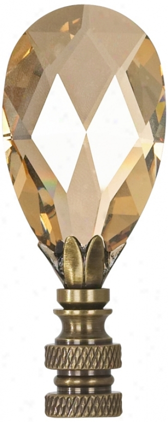 Swarovski Champagne Crystal Tear Drop Lamp Shade Finial (p5505)