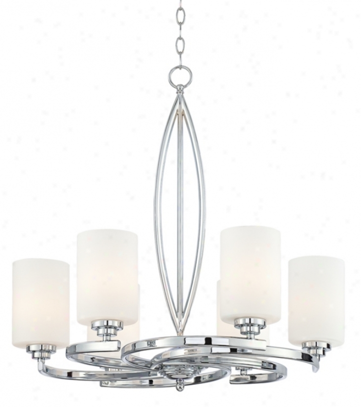 Swirl Arms 26" Wide Chrome Chandelier (p0366)