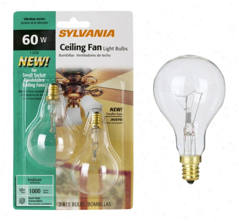 Sylvania 2-pack 60 Watt A15 Ceiling Fan Light Bulbs (34883)