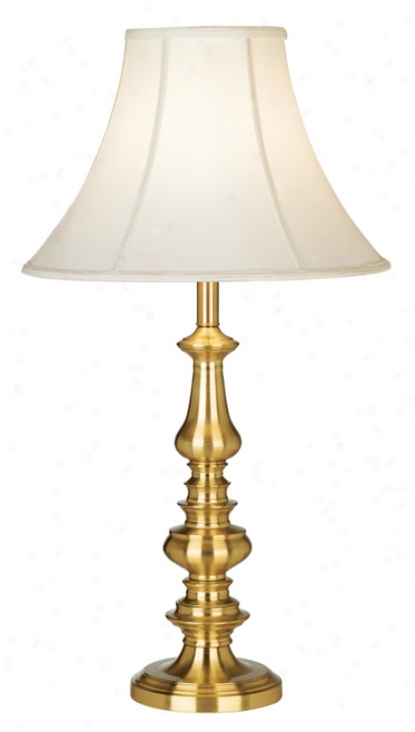 Tall Satin Brass Finish Candlestck Base Table Lamp (30166)