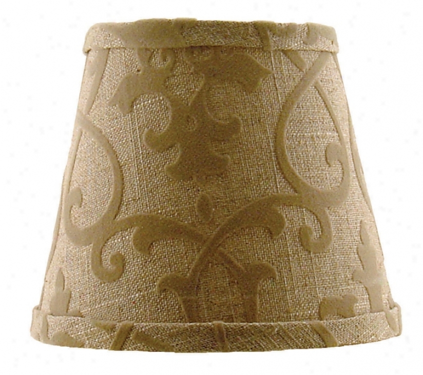 Tan Linen Fpocked Lamp Shade 10x18x13 (spider) (f5531)
