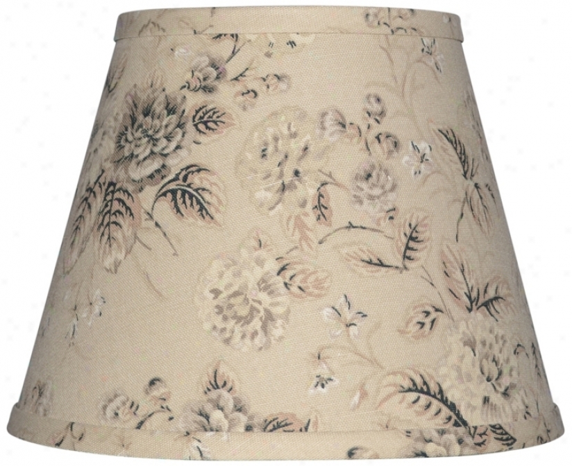 Tan With Black And Gray Floral Lamp Shade 9x16x12 (spider) (w0199)