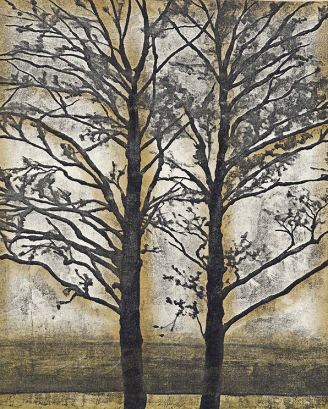 Tandem Trees Ii Giclee 40" High Canvas Wall Art (n1653)