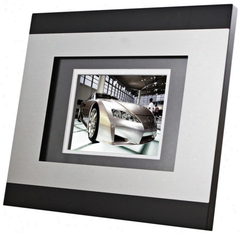 Tao Electronics Brushed Silver And Black Digital Photo Frame (k9517)