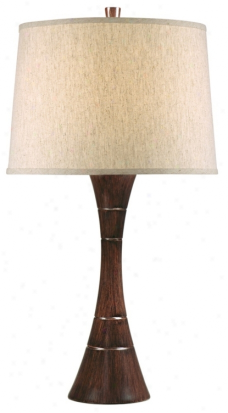 Tapered Wood Grain Column Table Lamp (t0361)