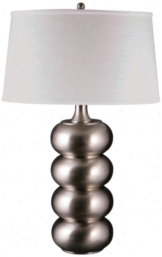 Tapioca Satin Nickel Stacked Table Lamp (u9246)
