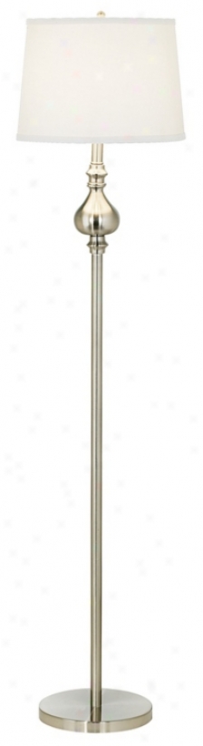 Teardrop Neck White Linen Shade Floor Lamp (j5710)