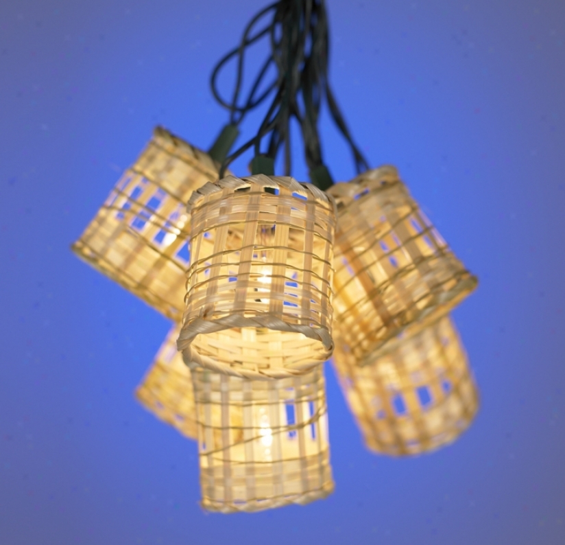 Ten Light Bamboo Lantern Party Light Set (86766)