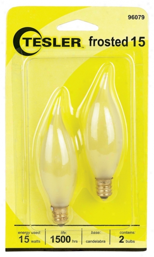 Tesler 15 Watt 2-pack Frosted Bent Tip Candelabra Bulbs (96079)