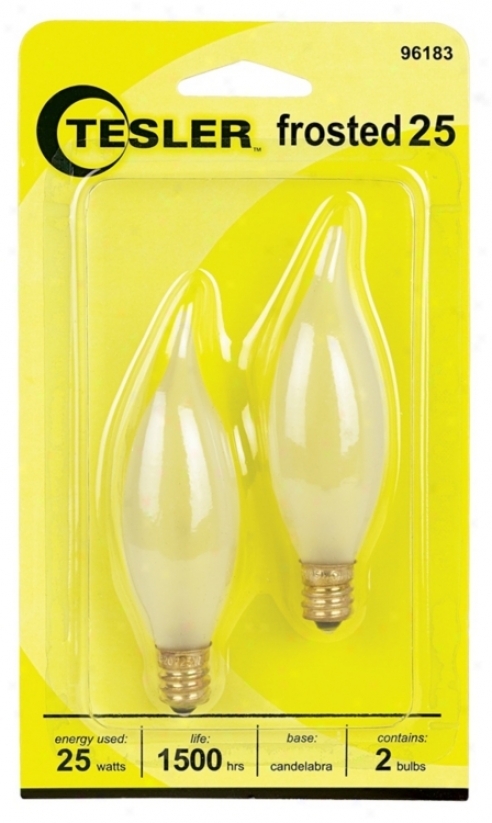 Tesler 25 Watt 2-pack Frosted Bent Tip Candelabra Bulbs (96183)