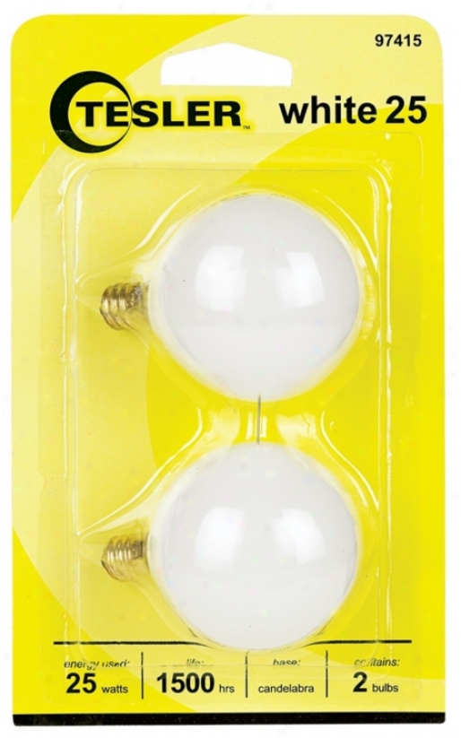 Tesler 25 Watt 2-pack G16 1/2 Pale Candelabra Buoyant Bulbs (97415)