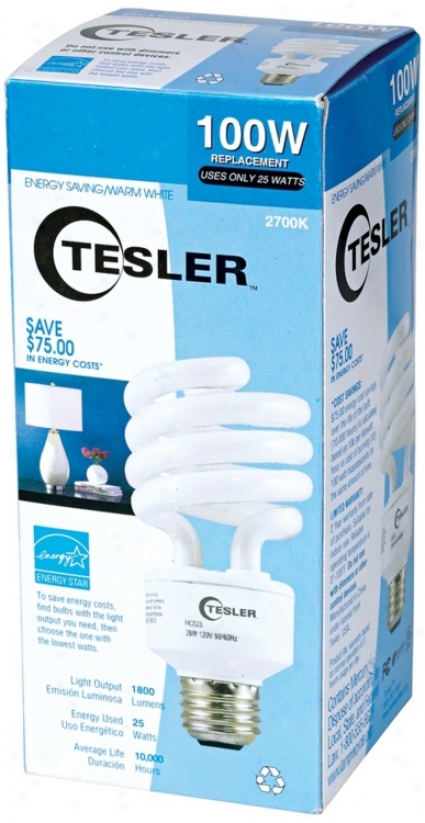 Tesler 25 Watt Warm White Energy Star Spiiral Cfl Bulb (k7793)