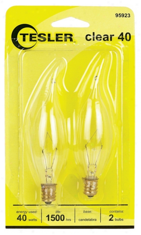 Tesler 40 Watt 2-pack Bent Tip Candelabra Gossamery Bulbs (95923)