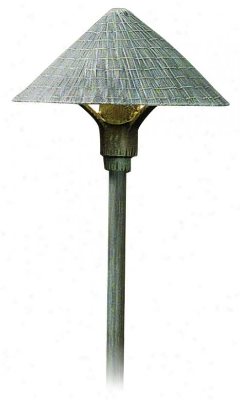 Thatched Roof Shade Verde Finish 27" High Path Light (m0027)