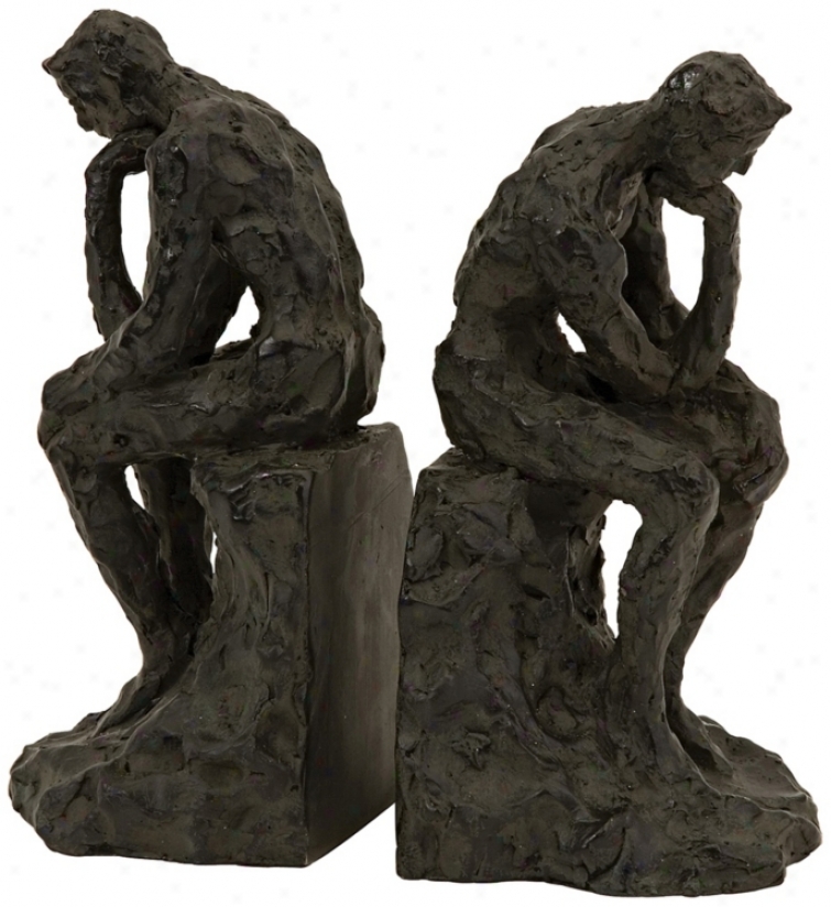 Thinking Man Bookends (n1586))
