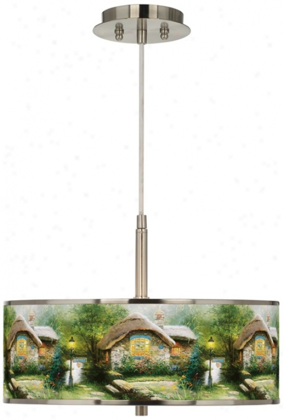 Thomas Kinkade Collector Cottage 16" Giclee Glow Pendant (t6341-w7287)