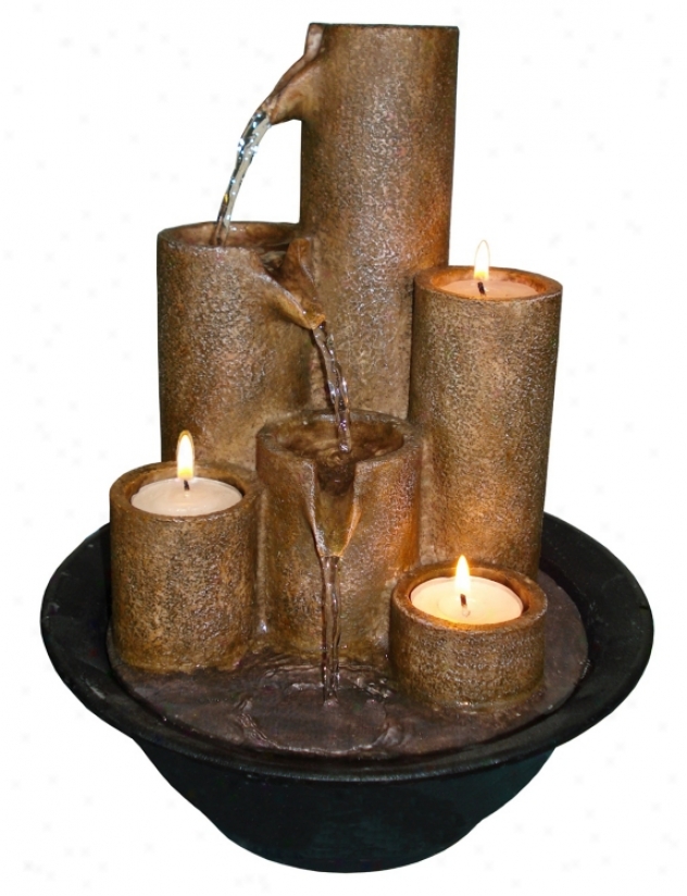 Three Candles Tabletop Fountain (g2704)