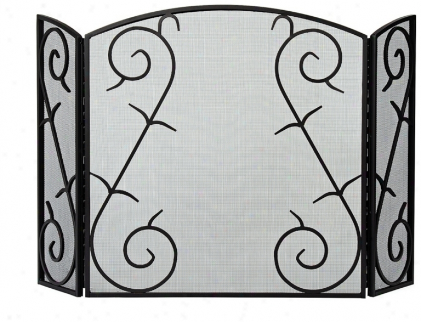 Three-foold Plain & Fancy Iii Wicked Fireplace Screen (u9495)