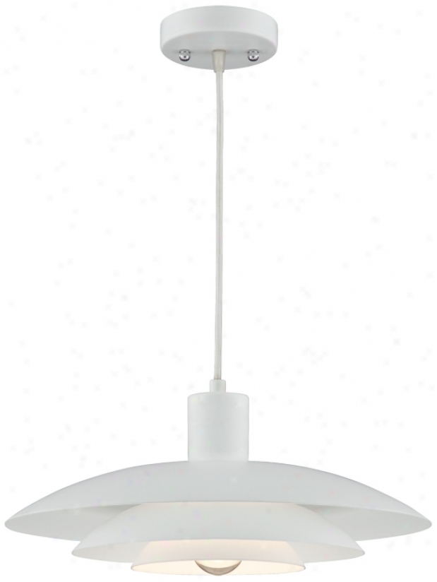 Three-tier Shade Downlite 14" Wide White Pendant Light (u0702)