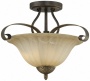 Amber Scavo Glass Semi-flush 16" Wide Ceiling Light (t8977)