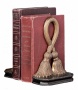 Antique Brass And Black Tassel Bookends (k0947)