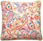 Bali Bright Paisley 18" Square Linen Throw Pillow (t6108)