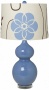 Blue Floral Shade Double Gourd Skate Blue Ceramic Table Lamp (t5903-t6528)