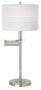 Brushed Nickel With White Drum Shade Swing Arm Desk Lamp (41253-23750)