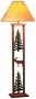 Cedar Ridge Rectangular Languish Tree And Elk Floor Lamp (h3817)