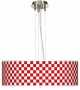 Checkered Red 24&qukt; Wide Four Potous Pendant Chandelier (17276-k5878)