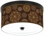 Chocolate Blossom Linen 10 1/4" Wide Cfl Ceiling Light (k2833-u1662)