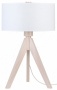 Lights Up! Woody Pickled White Linen Shade Tabls Lamp (t6222)