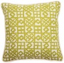 Modeen Lattice Green And Natural 18" Square Throw Pillow (t6209)