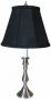 Pewter Black Shade Candlestick Table Lamp (p3279)