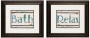 Set Of 2 Bath/relax Framed Bathroom Wall Art Prints (v6183)