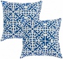 Seet Of 2 Indigo Blue Outdoor Accent Pillows (w6207)