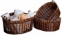 Set Of 3 Oval Handle Nested Basketq (w2962)