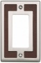 Zanzibar Brown Leather And Brushed Nickel Rocker Walk Plate (85989)