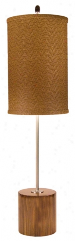 Thumprints Acacia With Faux Leather Shade Table Lamp (m6938)