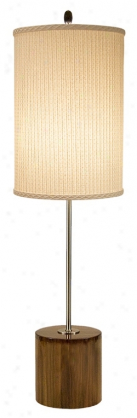 Thumprints Acacia With Ivory Shade Tablee Lamp (m6939)